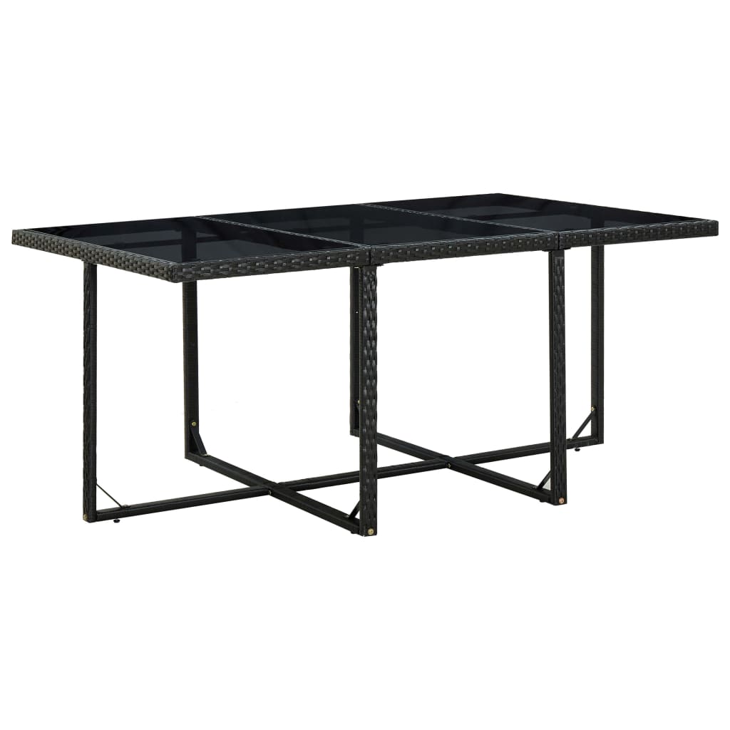 Set da Pranzo da Giardino 11 pz con Cuscini in Polyrattan Nero | homemem39
