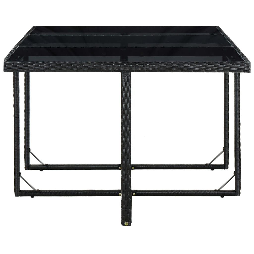Set da Pranzo da Giardino 11 pz con Cuscini in Polyrattan Nero | homemem39
