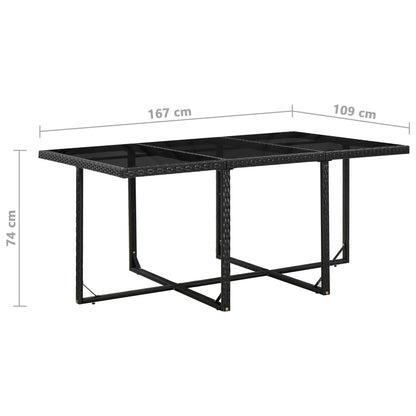 Set da Pranzo da Giardino 11 pz con Cuscini in Polyrattan Nero | homemem39
