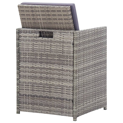 Set da Pranzo da Giardino 11 pz con Cuscini Polyrattan Grigio - homemem39