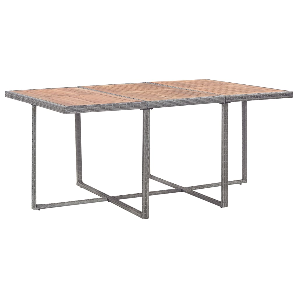 Set da Pranzo da Giardino 11 pz con Cuscini Polyrattan Grigio - homemem39