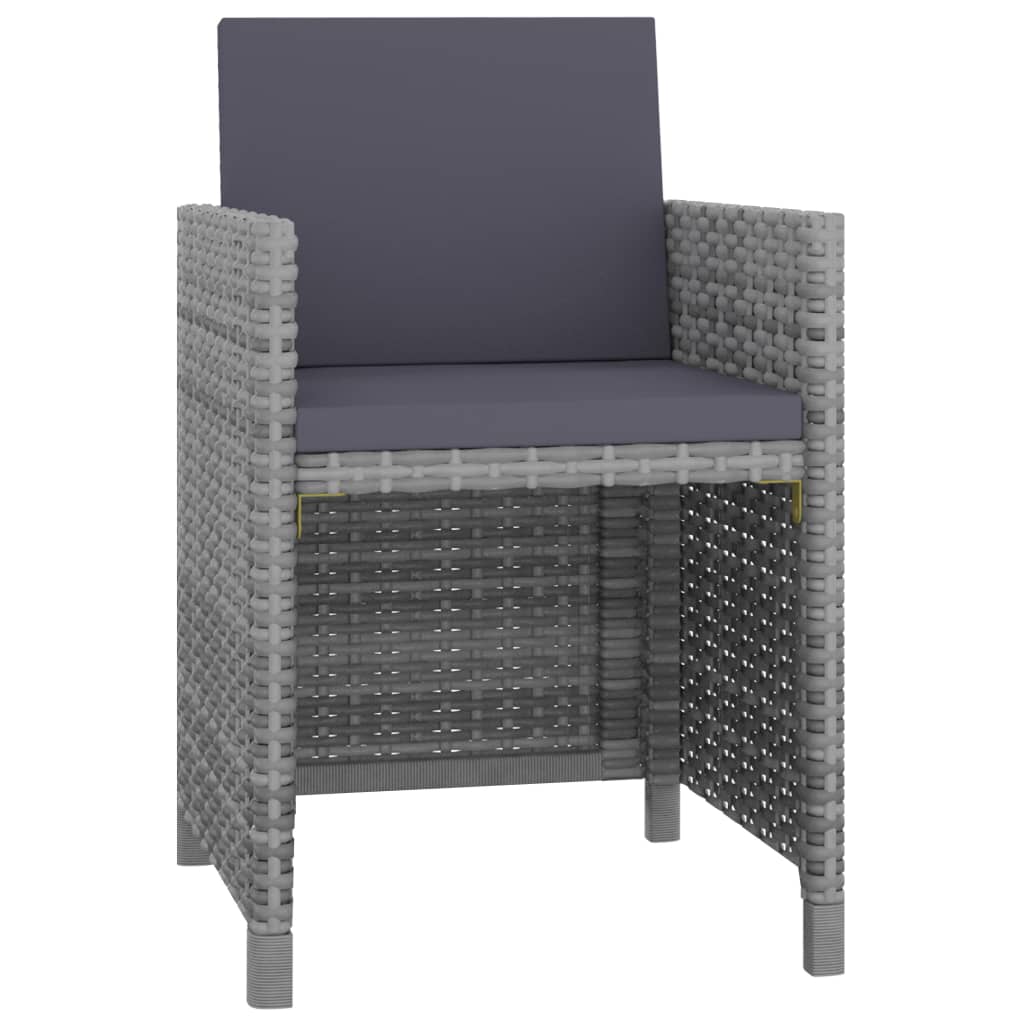 Set da Pranzo da Giardino 13 pz e Cuscini Polyrattan Antracite | homemem39