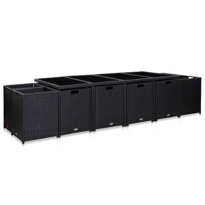 Set da Pranzo da Giardino 13 pz con Cuscini in Polyrattan Nero | homemem39