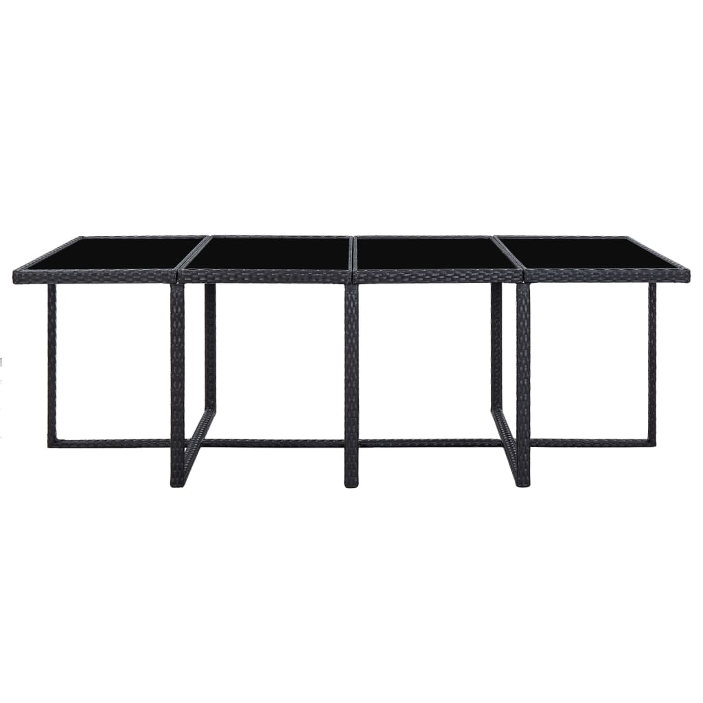 Set da Pranzo da Giardino 13 pz con Cuscini in Polyrattan Nero | homemem39
