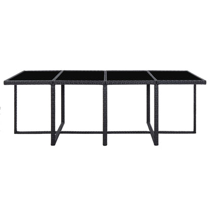 Set da Pranzo da Giardino 13 pz con Cuscini in Polyrattan Nero | homemem39