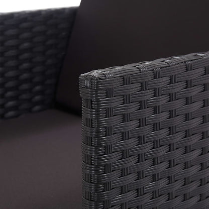 Set da Pranzo da Giardino 13 pz con Cuscini in Polyrattan Nero | homemem39