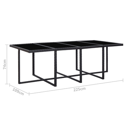 Set da Pranzo da Giardino 13 pz con Cuscini in Polyrattan Nero | homemem39