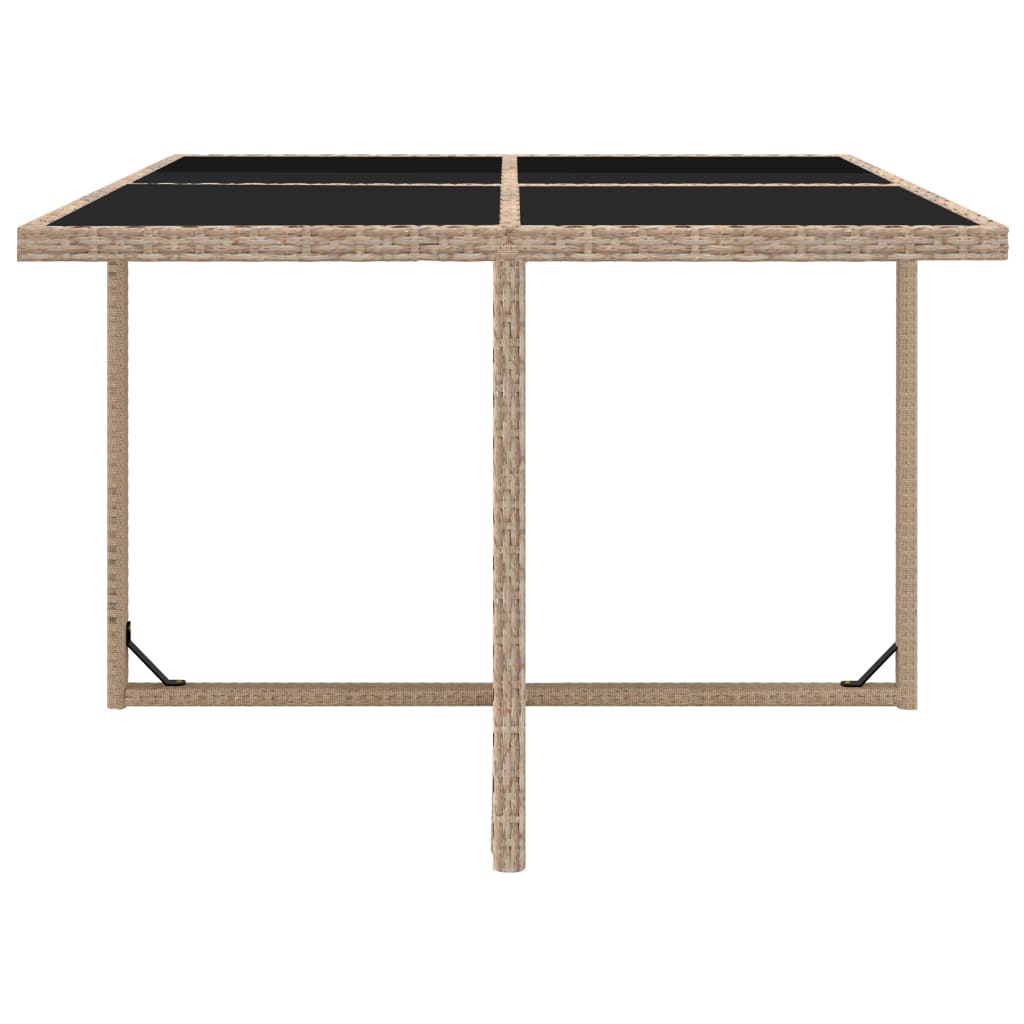 Set da Pranzo da Giardino 5 pz con Cuscini in Polyrattan Beige | homemem39