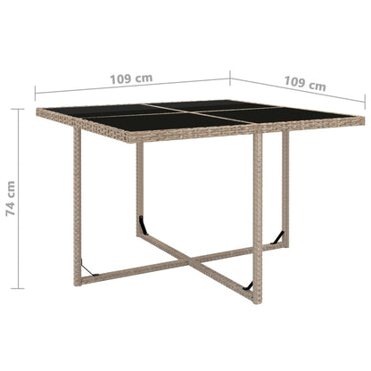 Set da Pranzo da Giardino 5 pz con Cuscini in Polyrattan Beige | homemem39