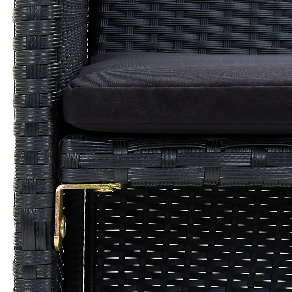 Set Divani da Giardino 4 pz con Cuscini in Polyrattan Nero | homemem39