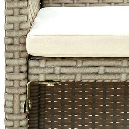 Divano da Giardino a 2 Posti con Cuscini Beige in Polyrattan | homemem39