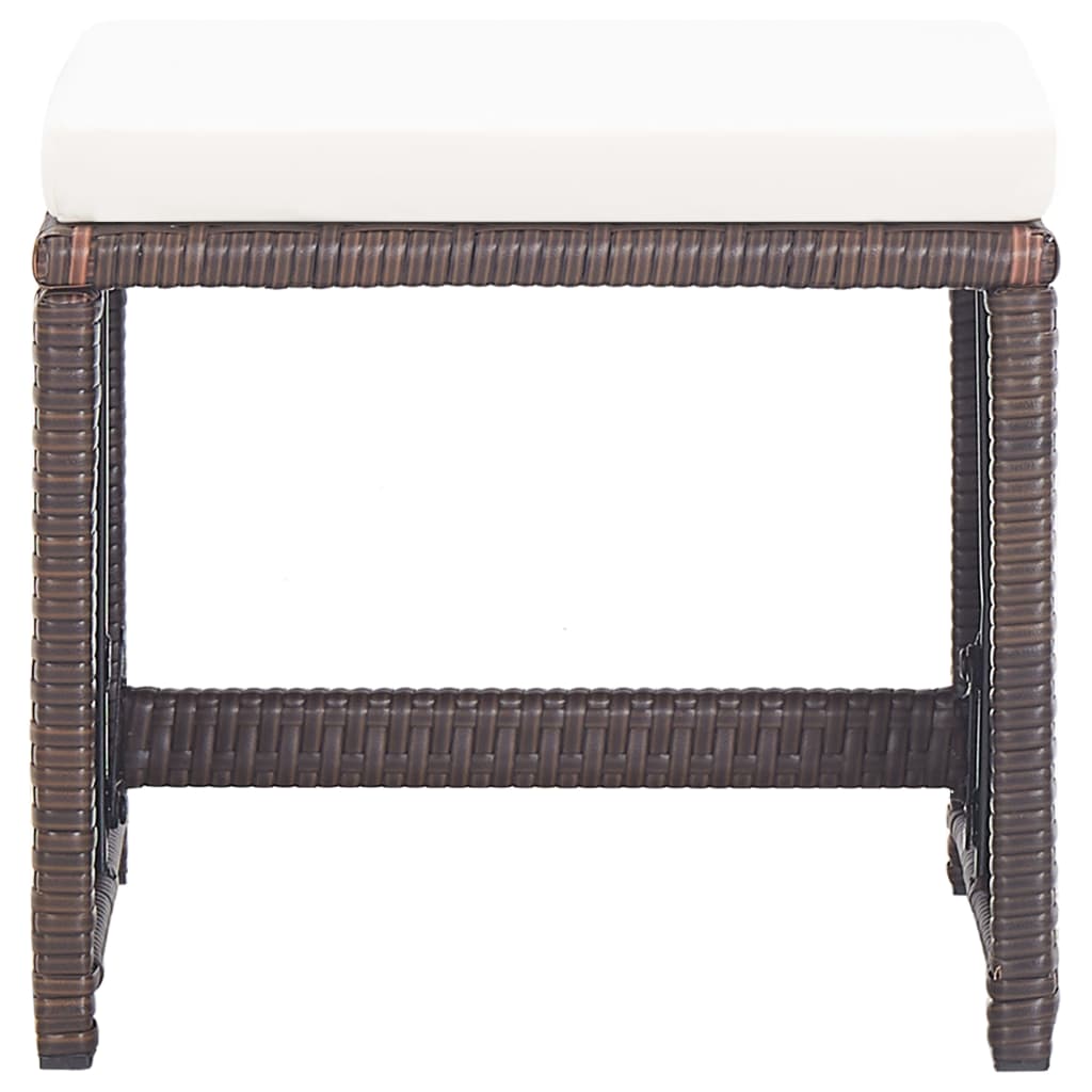 Sgabelli da Giardino 2 pz con Cuscini in Polyrattan Marrone | homemem39