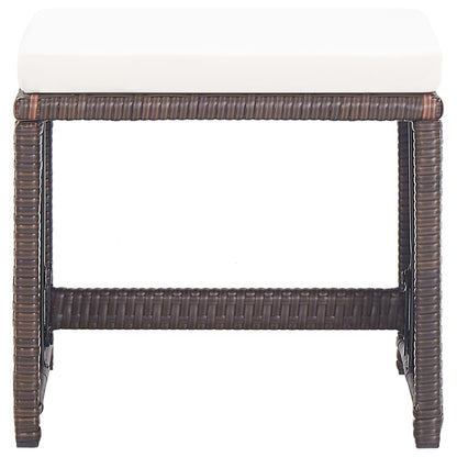 Sgabelli da Giardino 2 pz con Cuscini in Polyrattan Marrone | homemem39