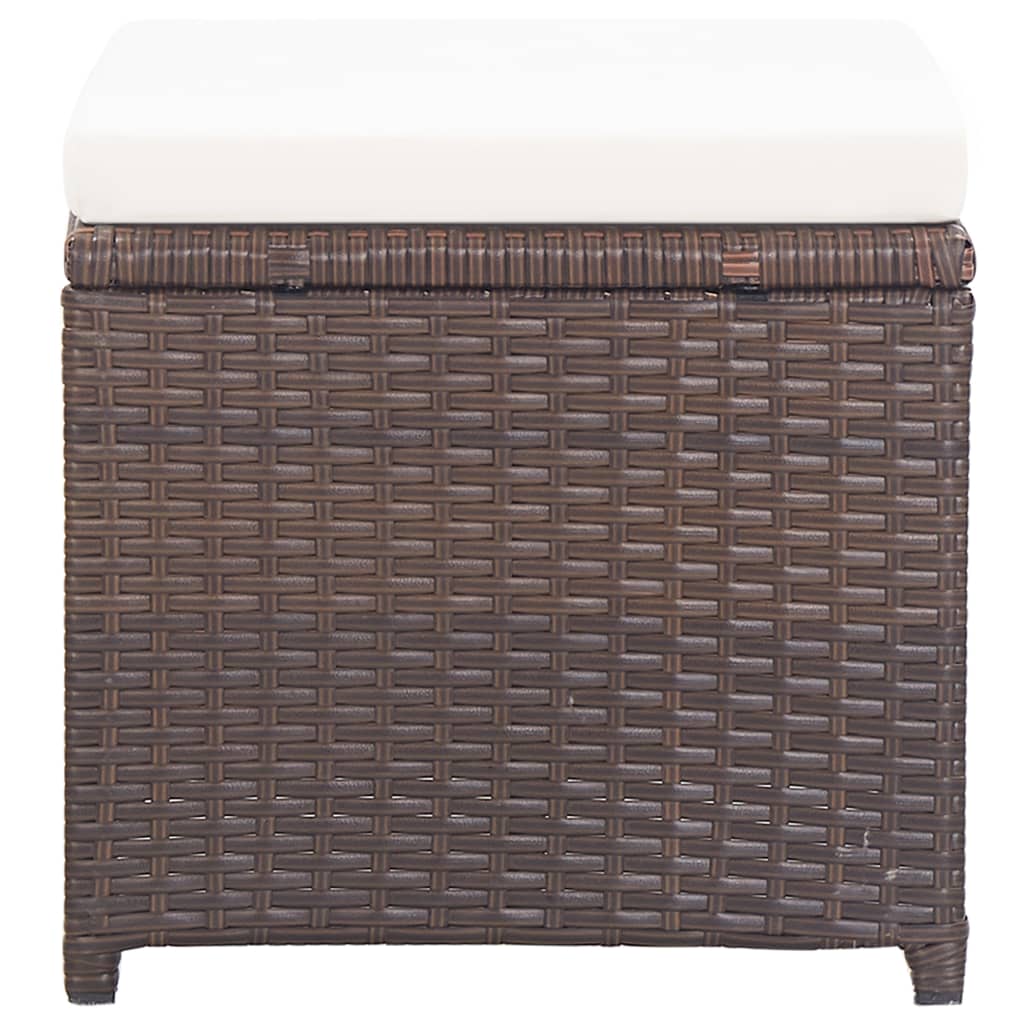 Sgabelli da Giardino 2 pz con Cuscini in Polyrattan Marrone | homemem39
