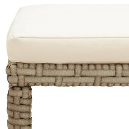 Sgabelli da Giardino 2 pz con Cuscini in Polyrattan Beige | homemem39