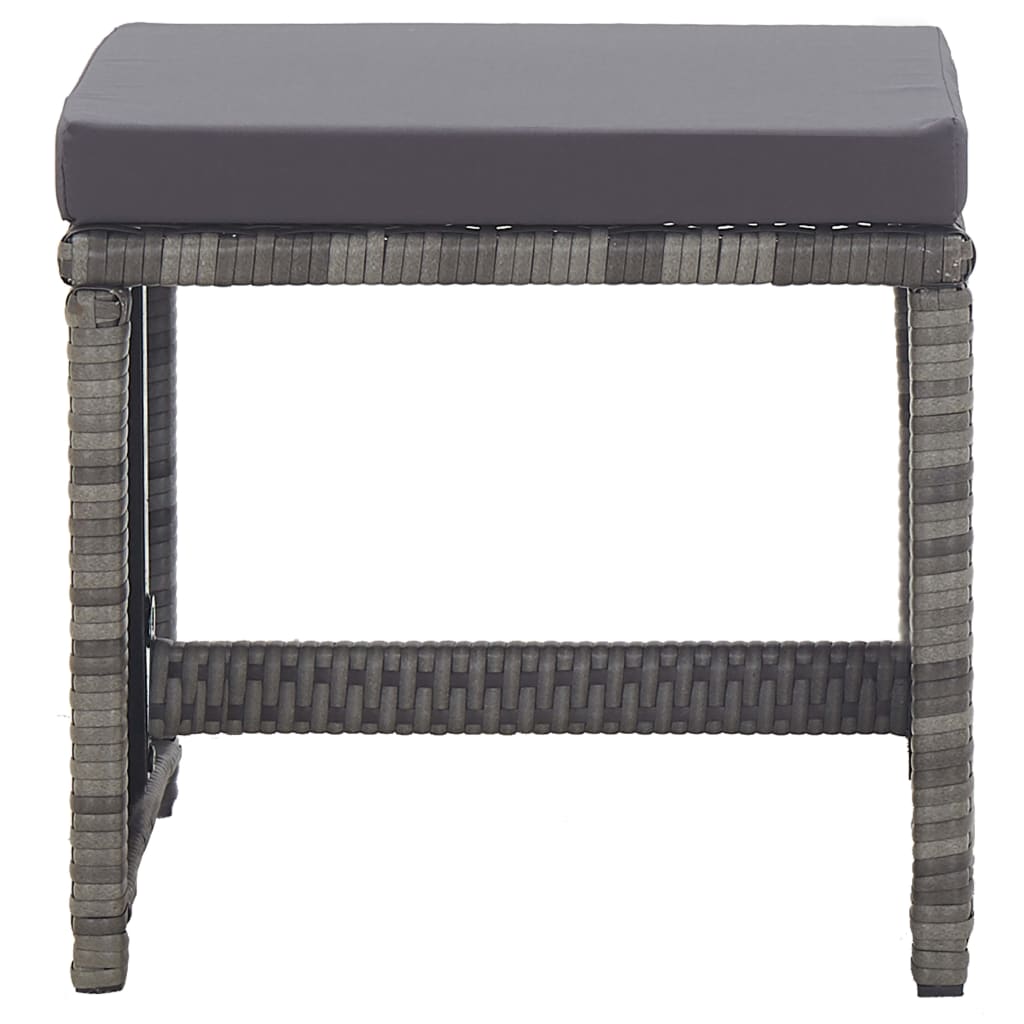 Sgabelli da Giardino 2 pz con Cuscini in Polyrattan Antracite | homemem39