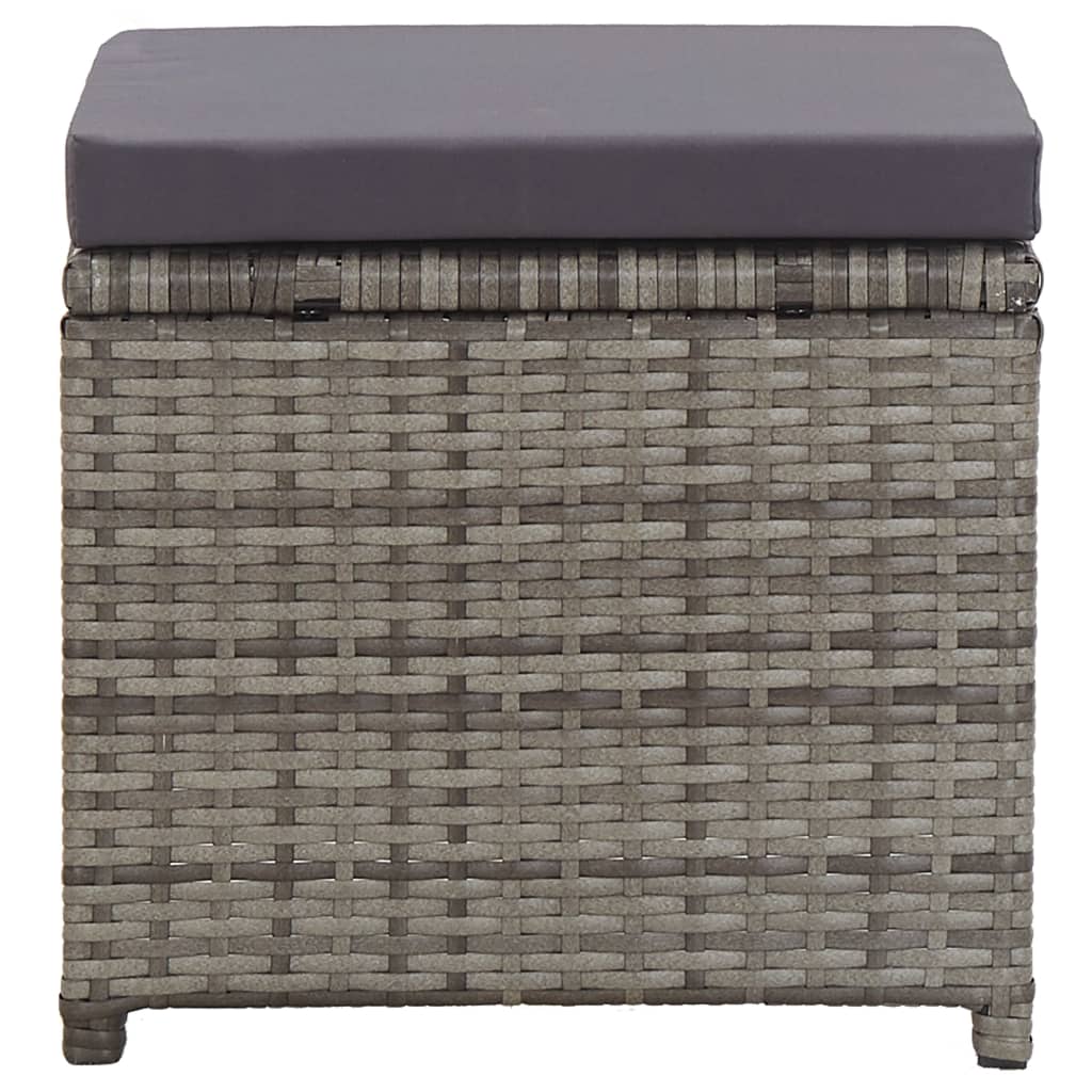 Sgabelli da Giardino 2 pz con Cuscini in Polyrattan Antracite | homemem39