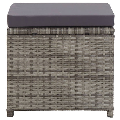 Sgabelli da Giardino 2 pz con Cuscini in Polyrattan Antracite | homemem39