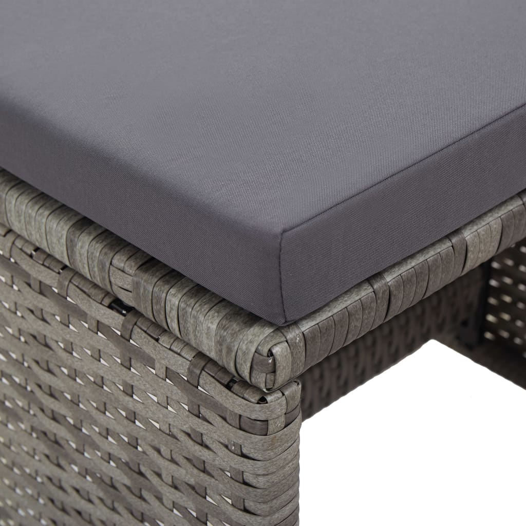 Sgabelli da Giardino 2 pz con Cuscini in Polyrattan Antracite | homemem39