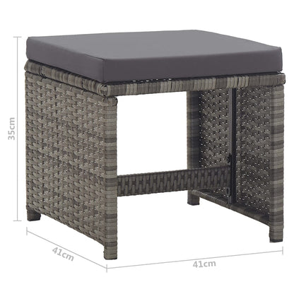 Sgabelli da Giardino 2 pz con Cuscini in Polyrattan Antracite | homemem39