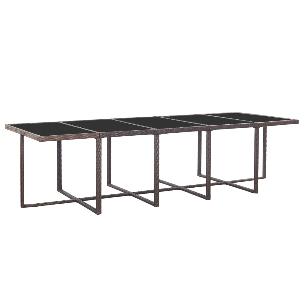 Set da Pranzo da Giardino 15 pz con Cuscini Polyrattan Marrone | homemem39