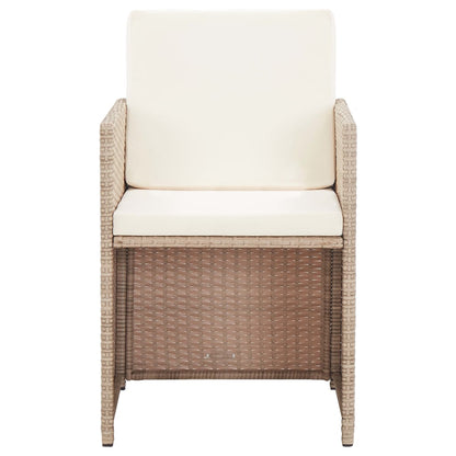 Set da Pranzo da Giardino 15 pz con Cuscini in Polyrattan Beige | homemem39