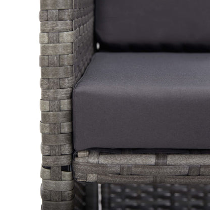 Set da Pranzo da Giardino 15 pz e Cuscini Polyrattan Antracite - homemem39