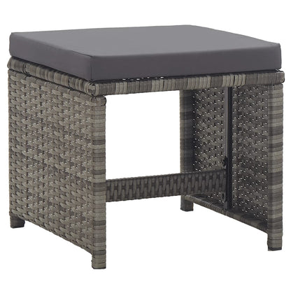 Set da Pranzo da Giardino 15 pz e Cuscini Polyrattan Antracite | homemem39