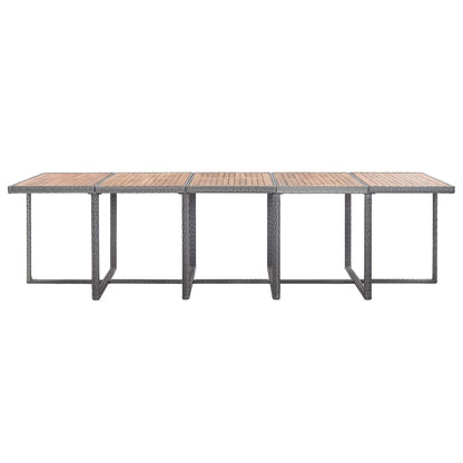 Set da Pranzo da Giardino 15 pz e Cuscini Polyrattan Antracite - homemem39