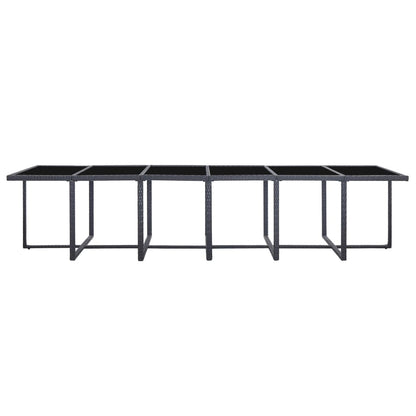 Set da Pranzo da Giardino 17 pz con Cuscini in Polyrattan Nero | homemem39