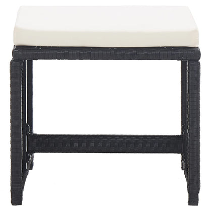 Set da Pranzo da Giardino 17 pz con Cuscini in Polyrattan Nero | homemem39