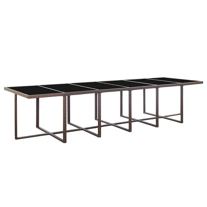 Set da Pranzo da Giardino 17 pz con Cuscini Polyrattan Marrone
