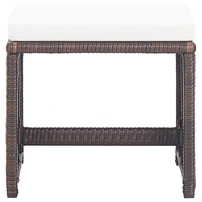 Set da Pranzo da Giardino 17 pz con Cuscini Polyrattan Marrone