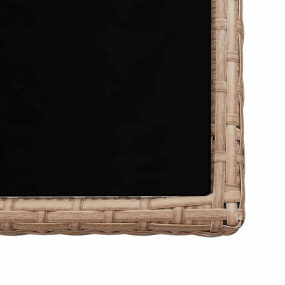 Set da Pranzo da Giardino 17 pz con Cuscini in Polyrattan Beige