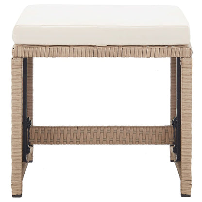 Set da Pranzo da Giardino 17 pz con Cuscini in Polyrattan Beige | homemem39