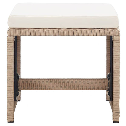 Set da Pranzo da Giardino 17 pz con Cuscini in Polyrattan Beige