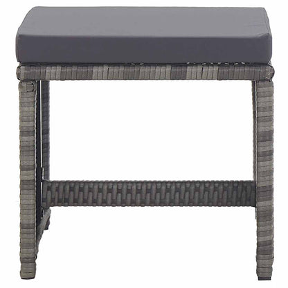 Set da Pranzo per Esterni 17 pz con Cuscini Polyrattan Grigio