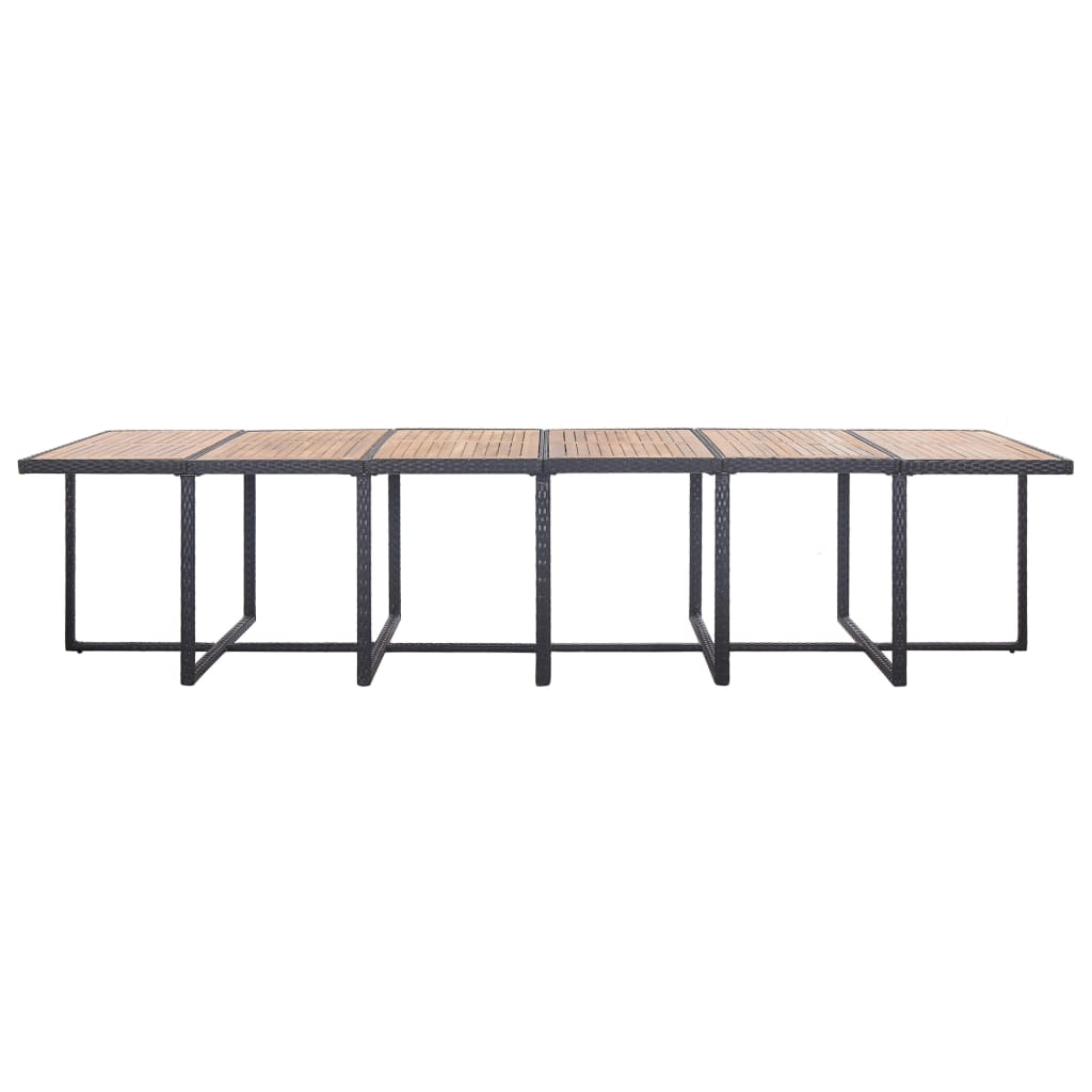 Set da Pranzo da Giardino 17 pz con Cuscini in Polyrattan Nero | homemem39