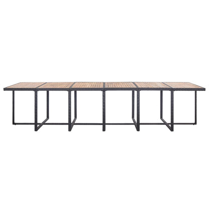 Set da Pranzo da Giardino 17 pz con Cuscini in Polyrattan Nero | homemem39
