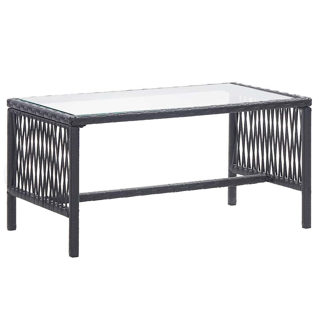 Set Divani da Giardino 4 pz con Cuscini in Polyrattan Nero