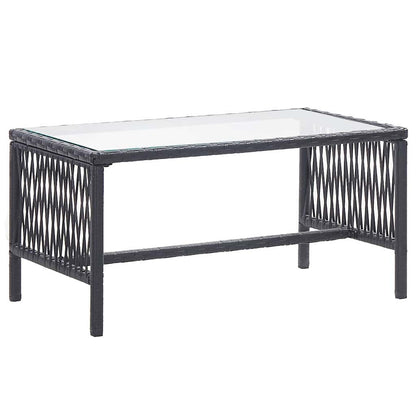 Set Divani da Giardino 4 pz con Cuscini in Polyrattan Nero