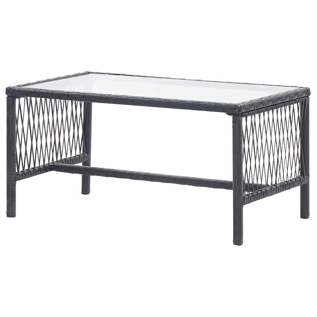Set Divani da Giardino 4 pz con Cuscini in Polyrattan Nero