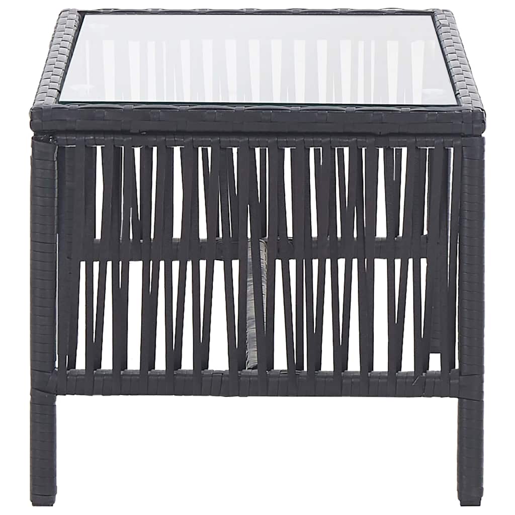 Set Divani da Giardino 4 pz con Cuscini in Polyrattan Nero
