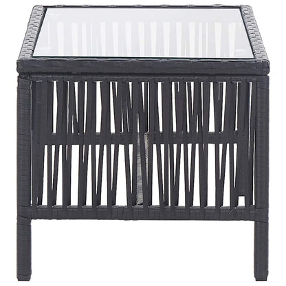 Set Divani da Giardino 4 pz con Cuscini in Polyrattan Nero
