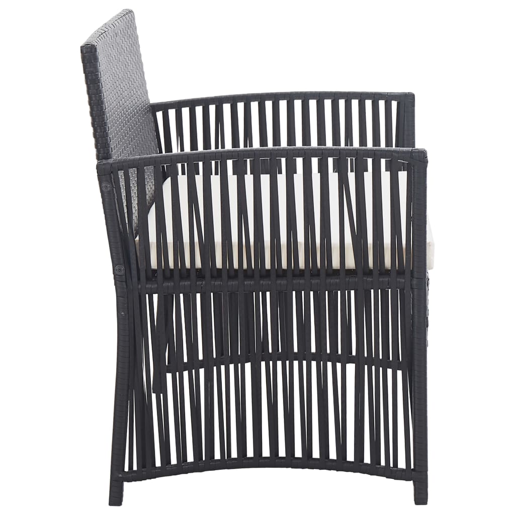 Set Divani da Giardino 4 pz con Cuscini in Polyrattan Nero | homemem39