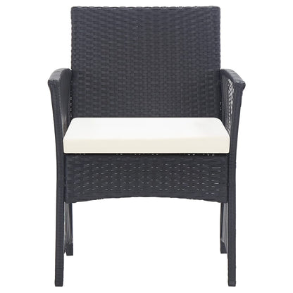 Set Divani da Giardino 4 pz con Cuscini in Polyrattan Nero | homemem39