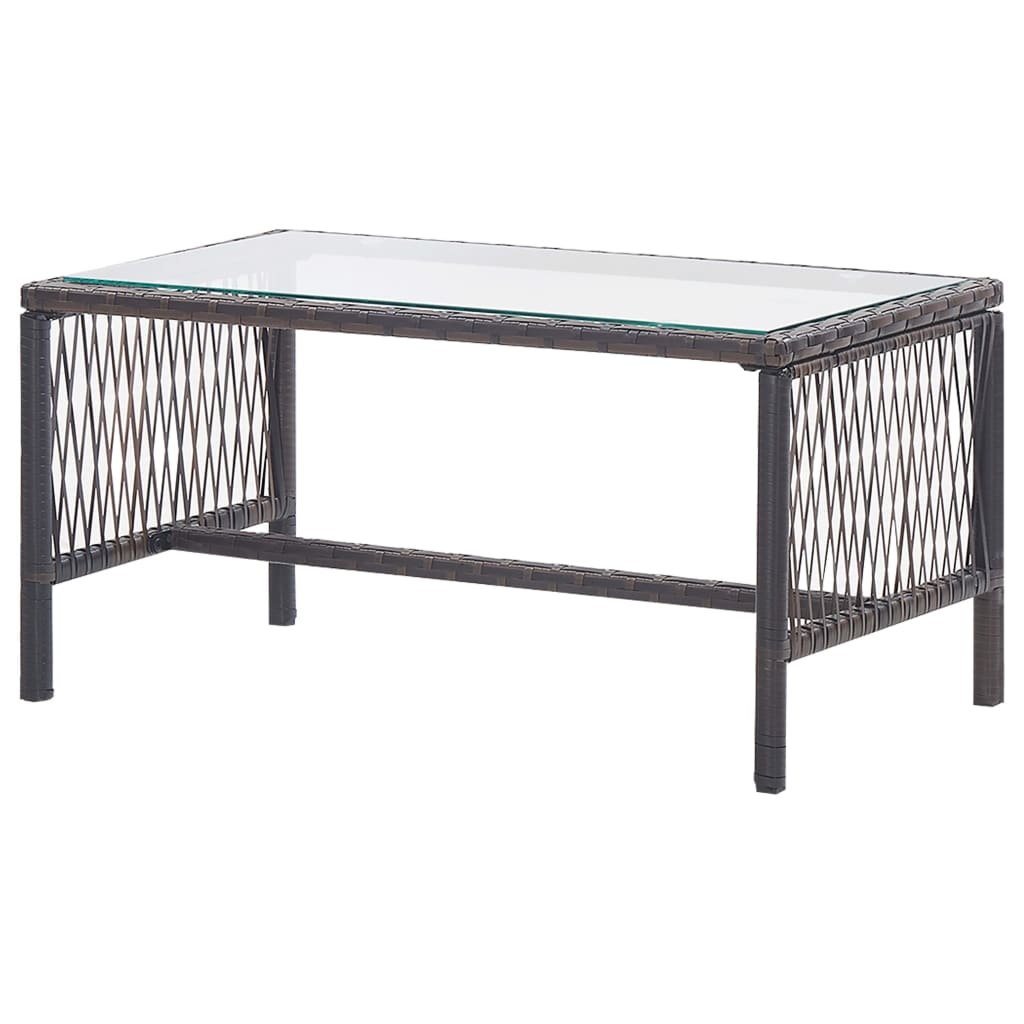 Set Divani da Giardino 4 pz con Cuscino in Polyrattan Marrone | homemem39