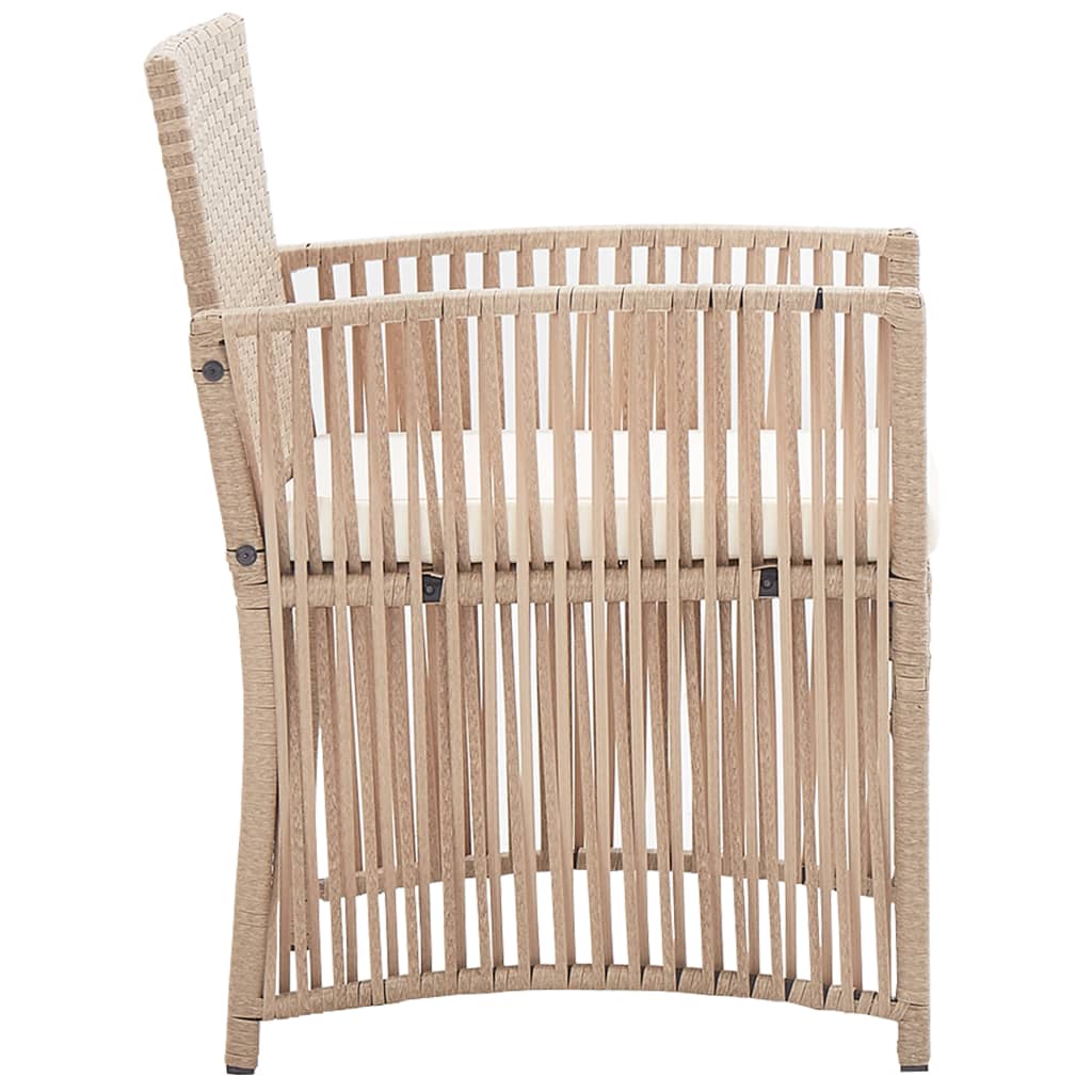 Set Divani da Giardino 4 pz con Cuscino in Polyrattan Beige - homemem39