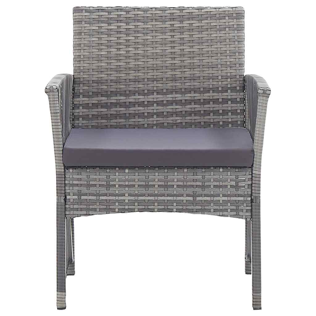 Set Divani da Giardino 4 pz con Cuscini in Polyrattan Antracite