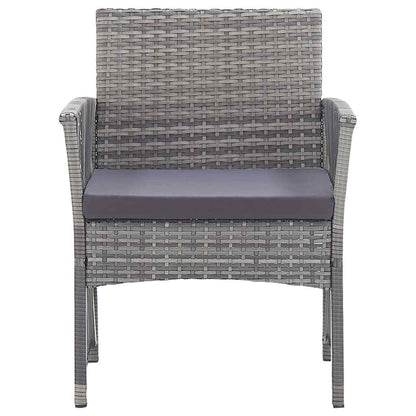 Set Divani da Giardino 4 pz con Cuscini in Polyrattan Antracite